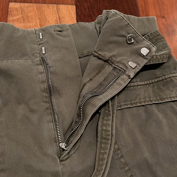 AVEC LES FILLES Anthro Revolve Olive Green Paperbag High Waist Ankle Pants 31 - Picture 4 of 11